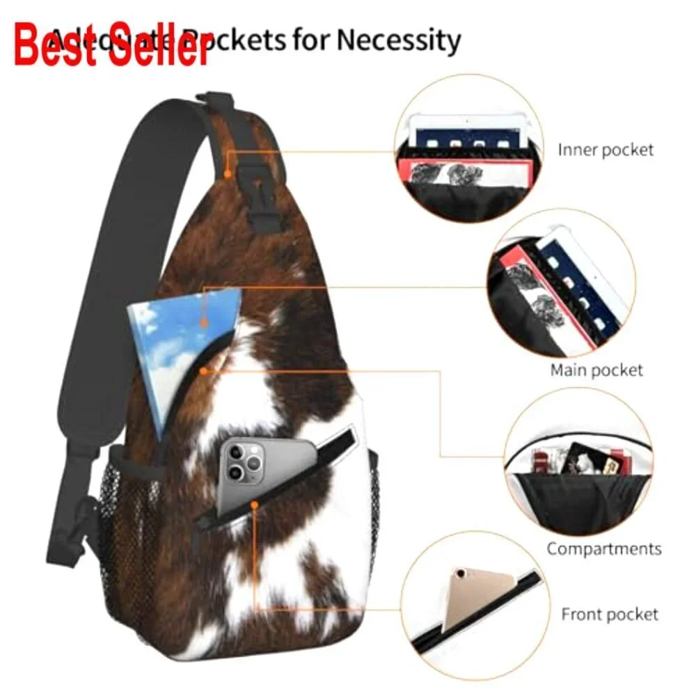 Polyester Crossbody Sling Backpack Adjustable Strap Casual Daypack
